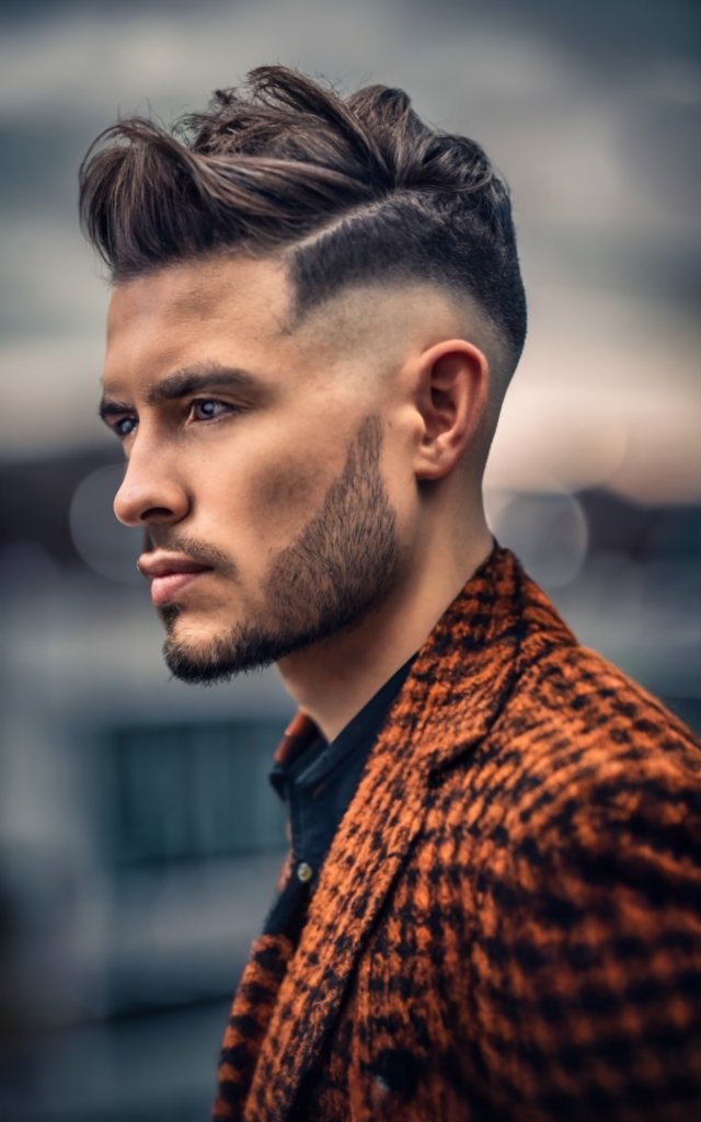 pompadour disconnected skin fade silky smooth barbers